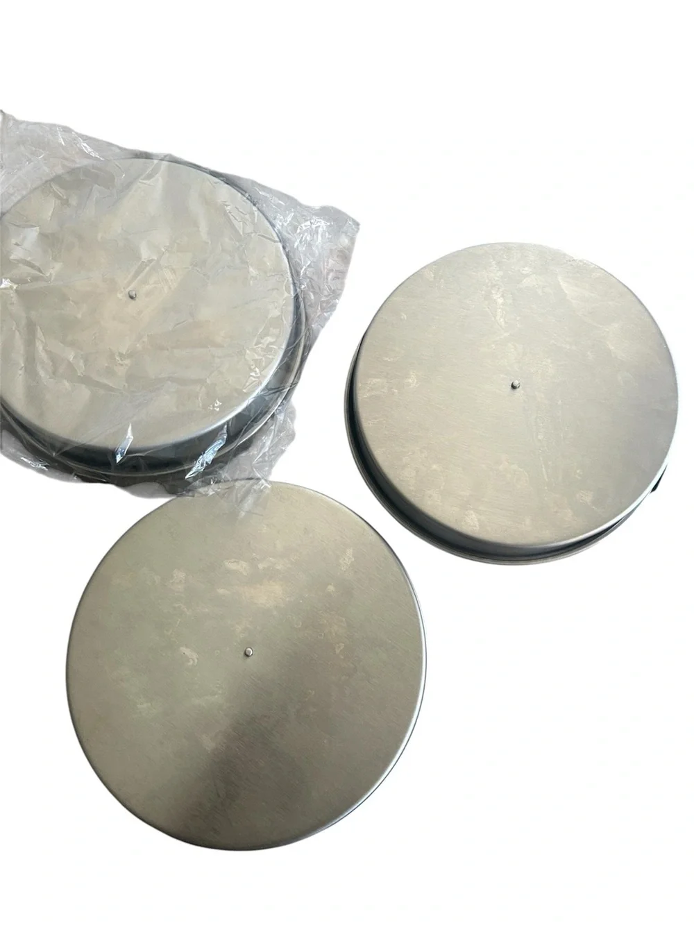 Aunt Shannon’s kitchen 8 inch round cake pans ,3 pack silver cake pan